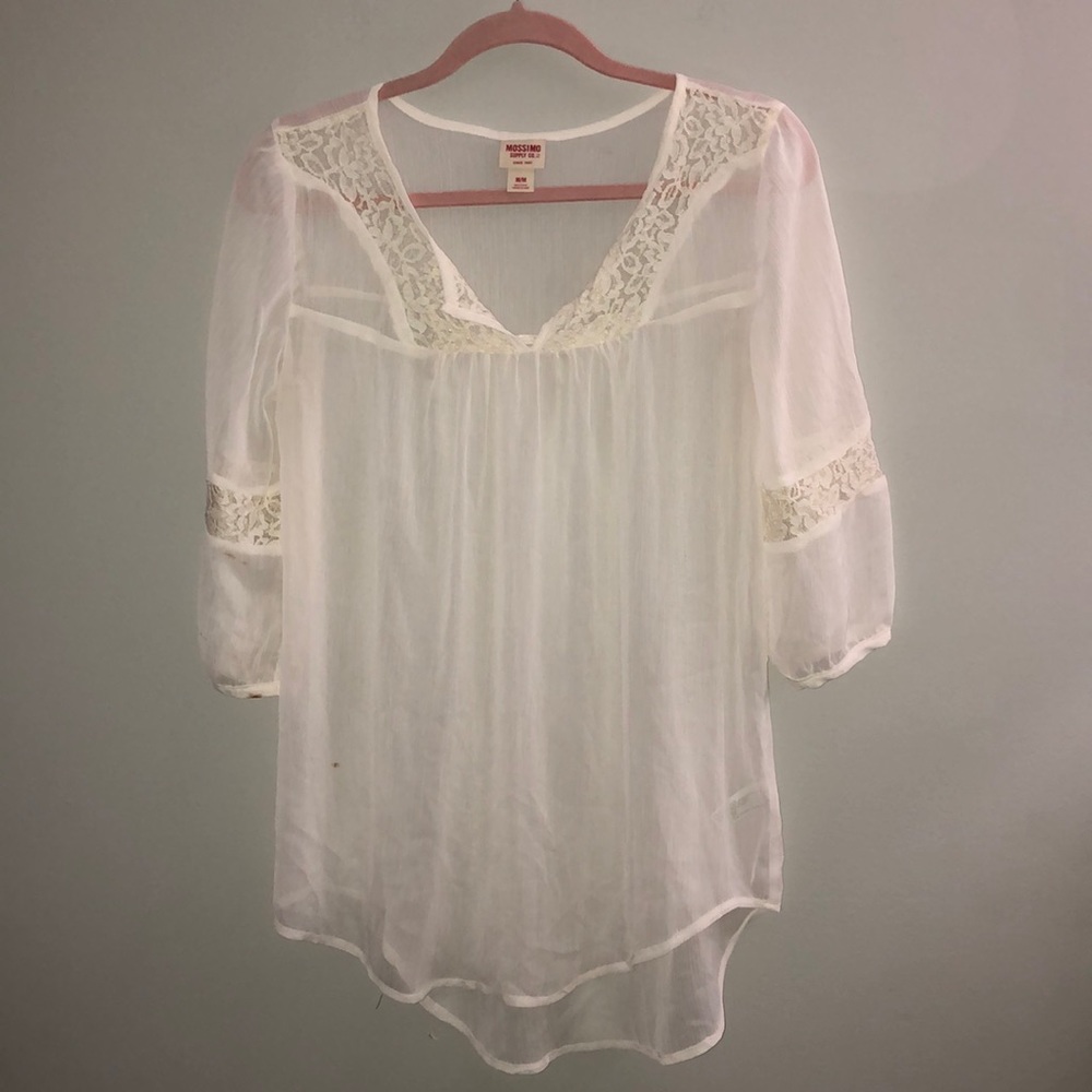 Cream sheer blouse